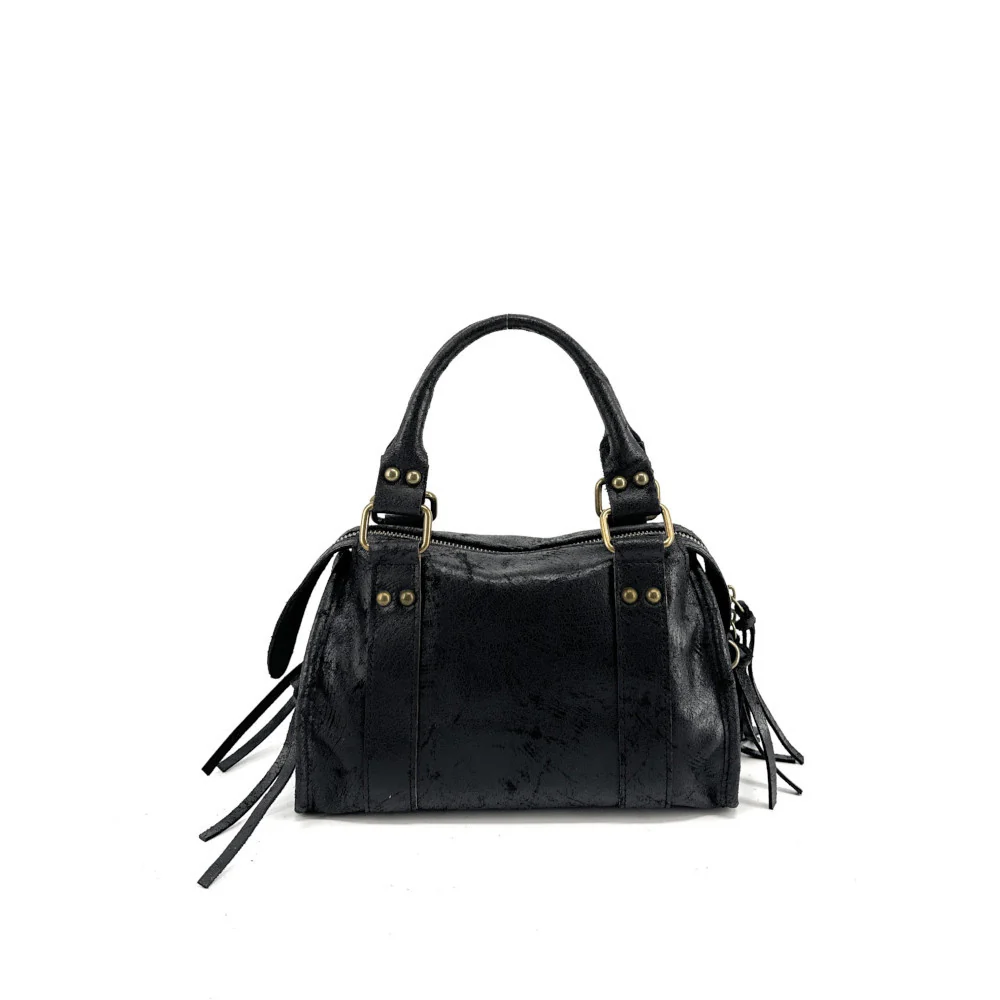 Mini-sac bowling en cuir mat brossé SANDSTORM MINI Noir - Image 3