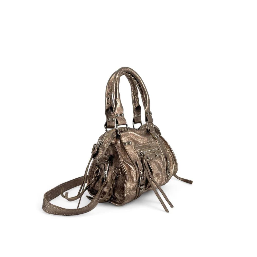 Mini-sac bowling en cuir irisé SANDSTORM NANO Champagne - Image 3