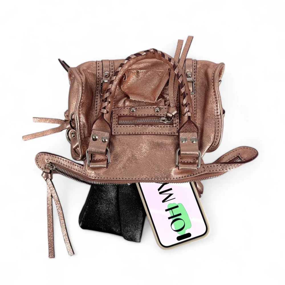 Mini-sac bowling en cuir irisé SANDSTORM NANO Rose gold - Image 5