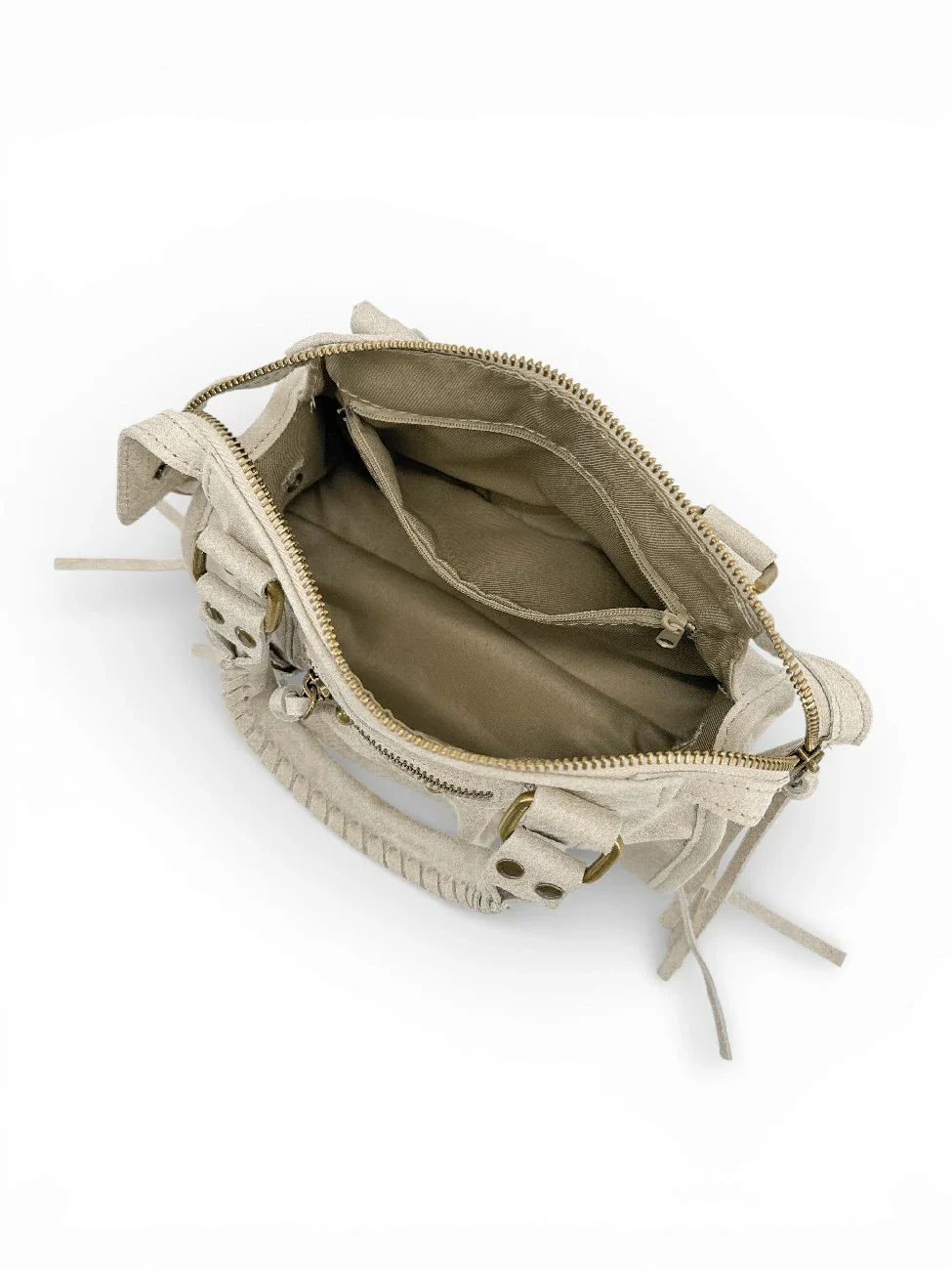 Mini-sac bowling en cuir mat brossé SANDSTORM MINI Beige crème - Image 9