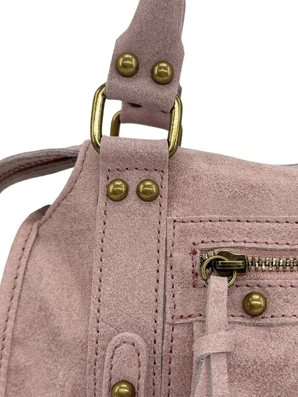 Mini-sac bowling en cuir mat brossé SANDSTORM MINI Rose pastel - Image 5