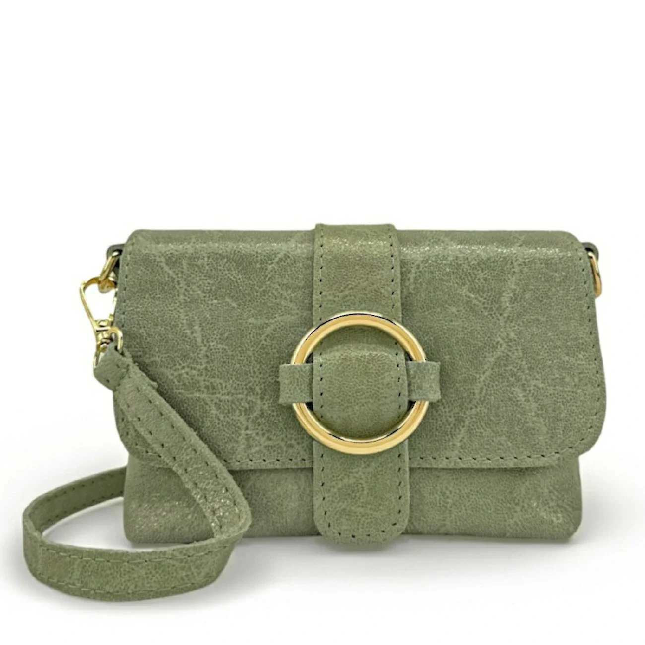 Micro sac en cuir brossé BERLINGOT Vert amande - Image 4