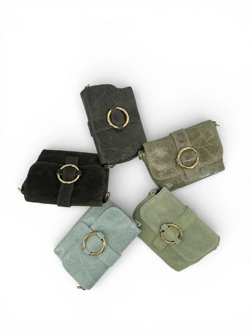 Micro sac en cuir brossé BERLINGOT Vert amande - Image 8