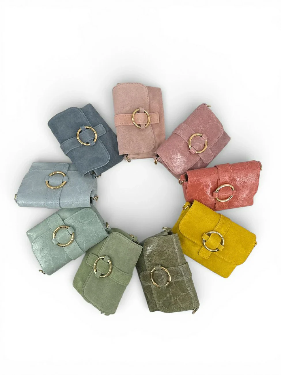 Micro sac en cuir brossé BERLINGOT Vert amande - Image 9
