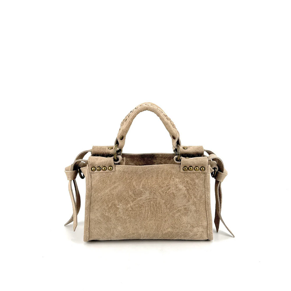 Mini-sac en cuir brossé POCKY Taupe clair - Image 3