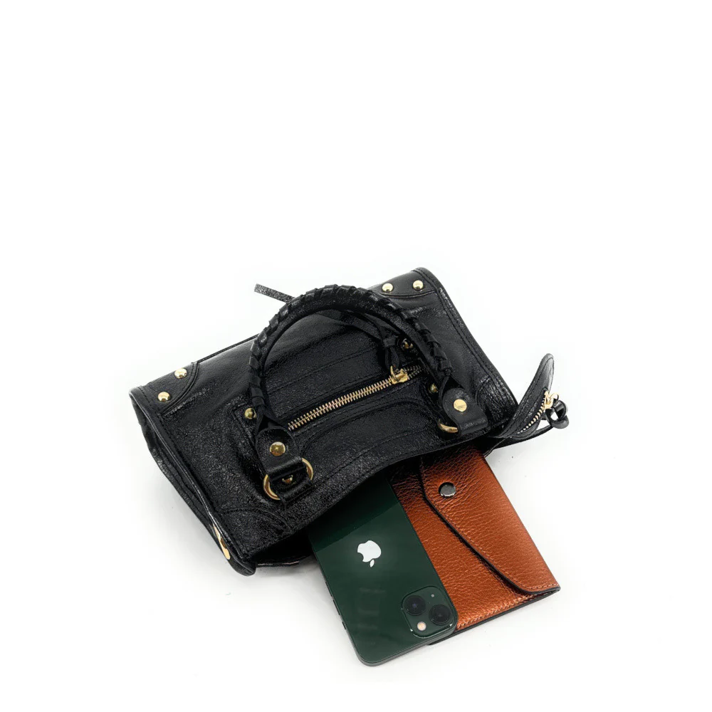 Mini-sac en cuir irisé TAO Noir irisé - Image 3