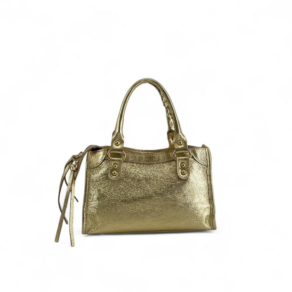 Mini-sac en cuir irisé TAO Or - Image 3