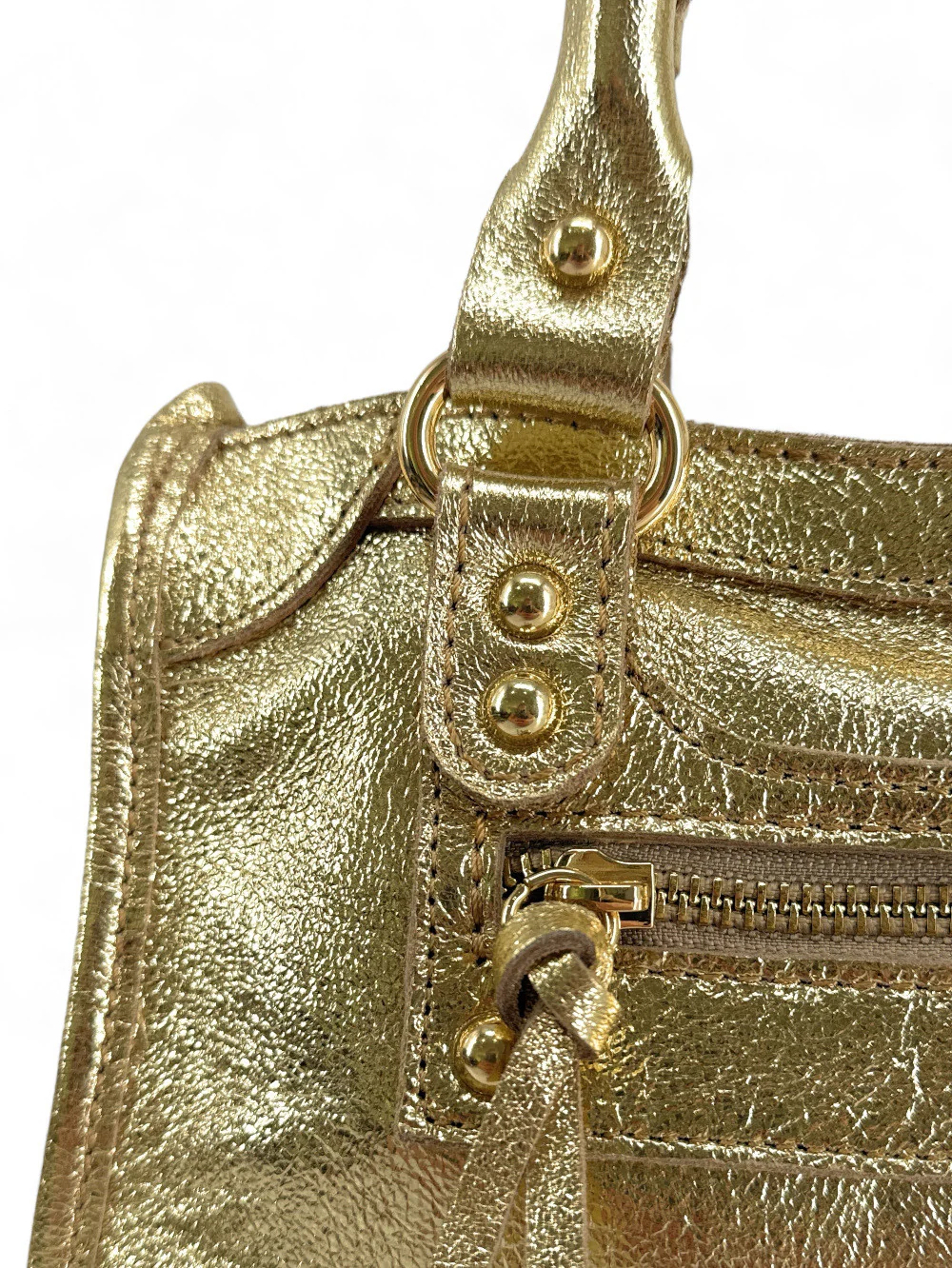 Mini-sac en cuir irisé TAO Or - Image 6