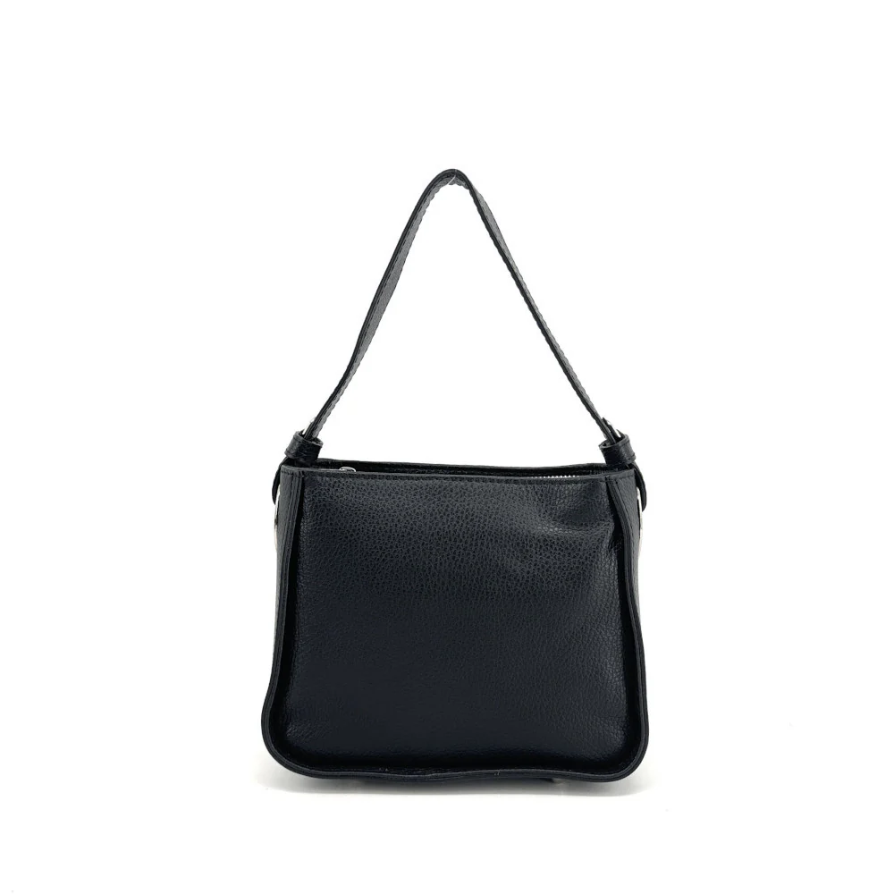 Sac en cuir grainé tressé CHESSY Noir - Image 3