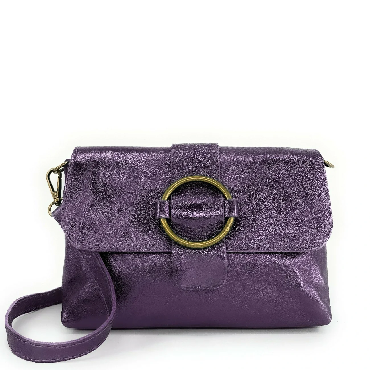 Mini sac en cuir irisé VERONE Prune irisé - Image 4