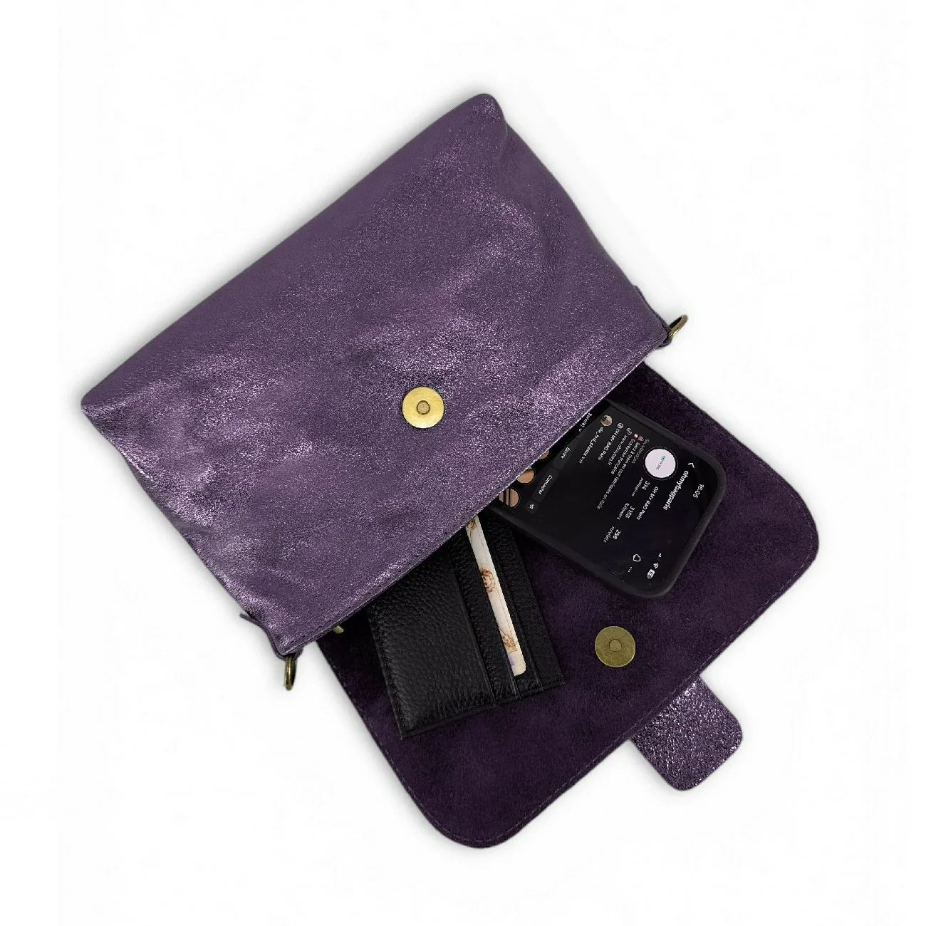 Mini sac en cuir irisé VERONE Prune irisé - Image 8