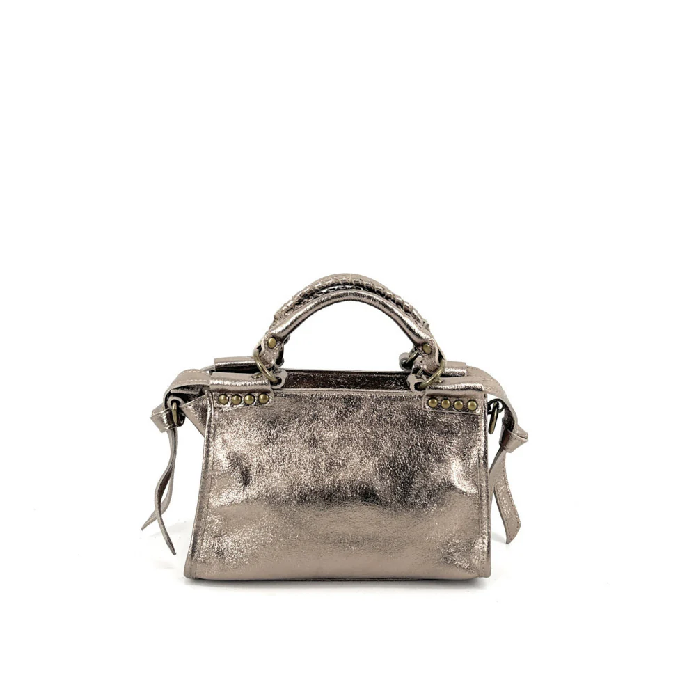Mini-sac en cuir métallisé POCKY Champagne irisé - Image 3