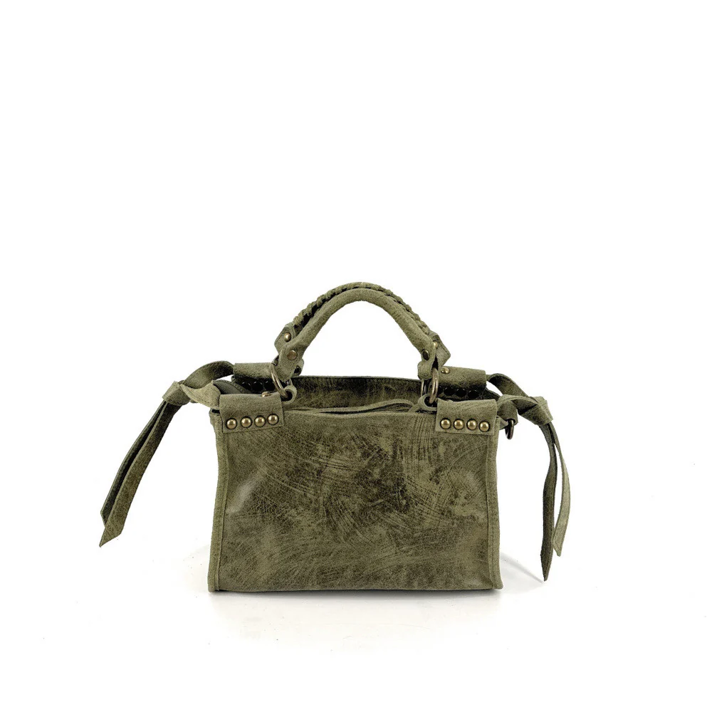 Mini-sac en cuir brossé POCKY Kaki - Image 3