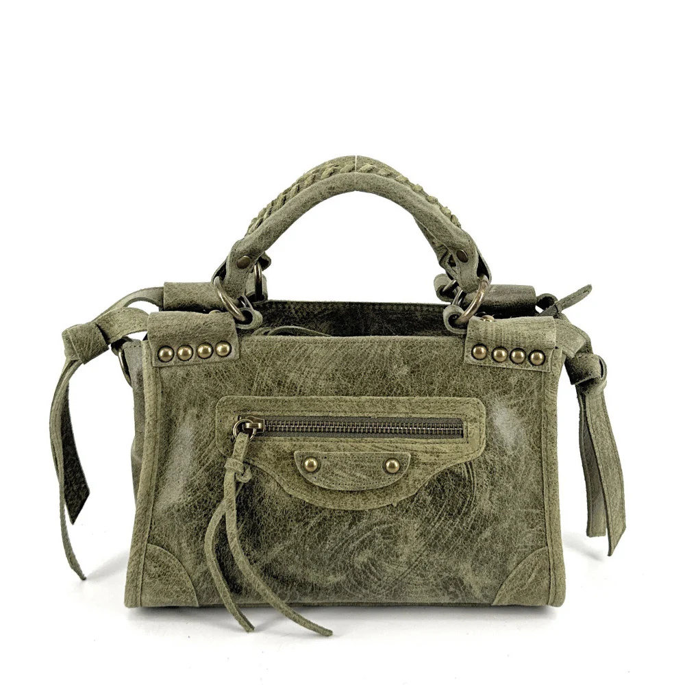 Mini-sac en cuir brossé POCKY Kaki - Image 4
