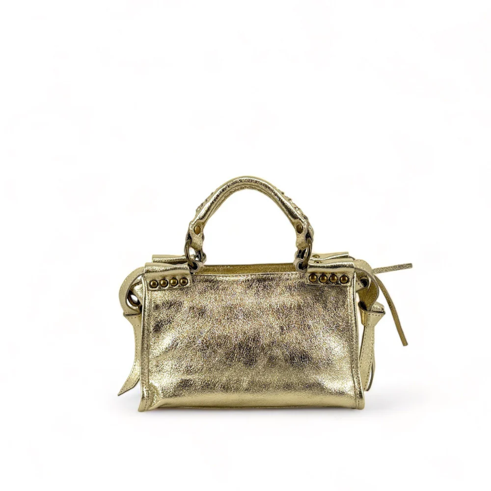Mini-sac en cuir métallisé POCKY Or - Image 3