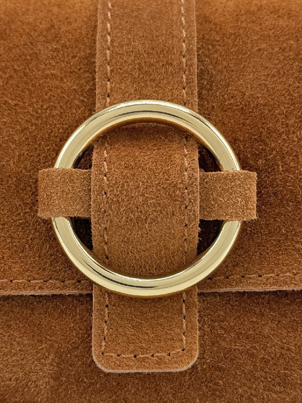 Micro-sac en daim BERLINGOT SUEDE Marron camel foncé - Image 6