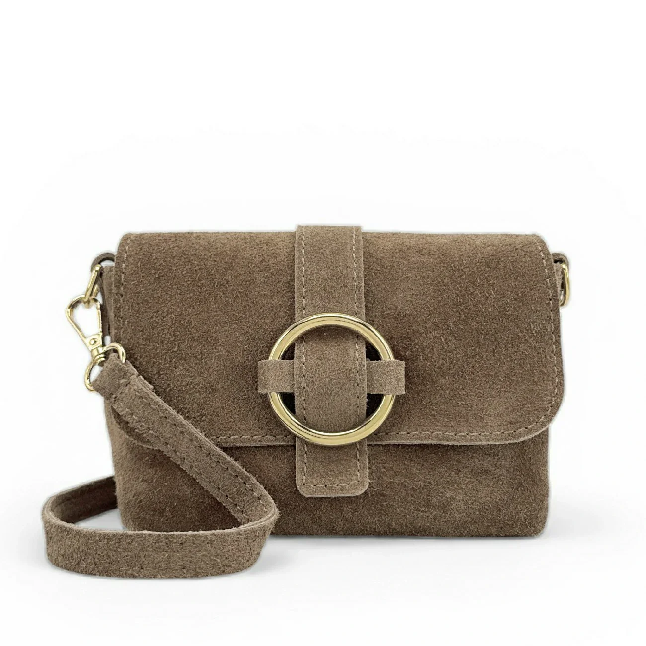 Micro-sac en daim BERLINGOT SUEDE Taupe foncé - Image 4