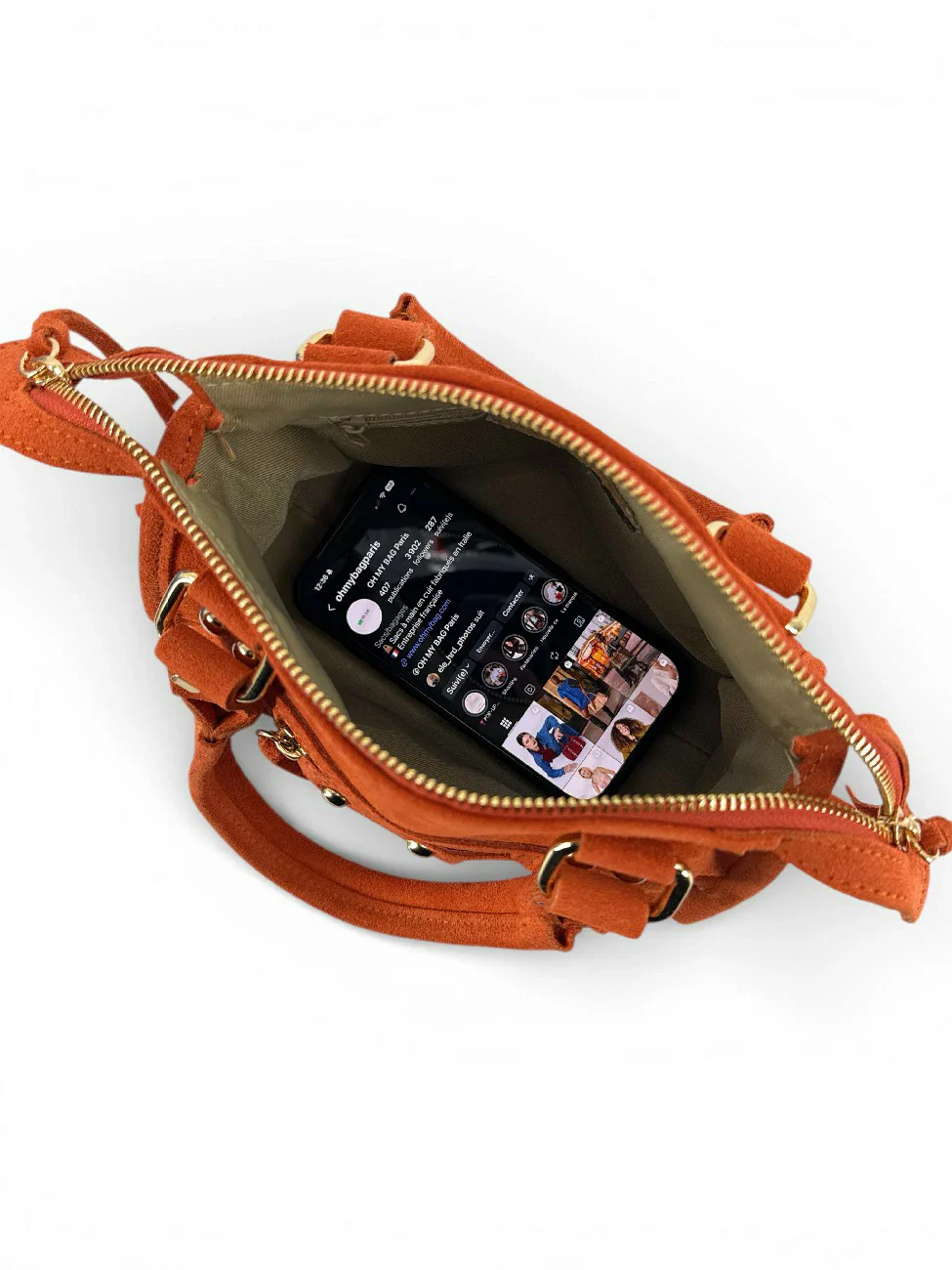 Mini-sac en daim STORM SUEDE NANO Orange mandarine - Image 5
