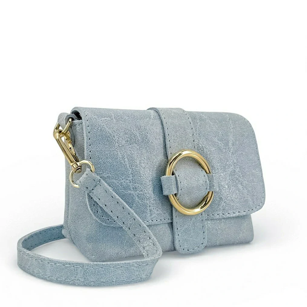 Micro sac en cuir brossé BERLINGOT Bleu pastel - Image 2
