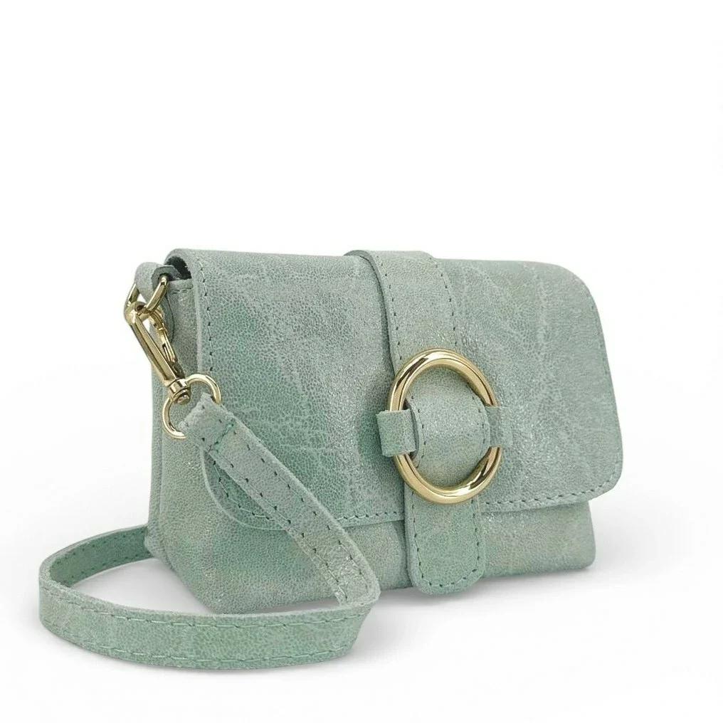 Micro sac en cuir brossé BERLINGOT Vert pastel - Image 2