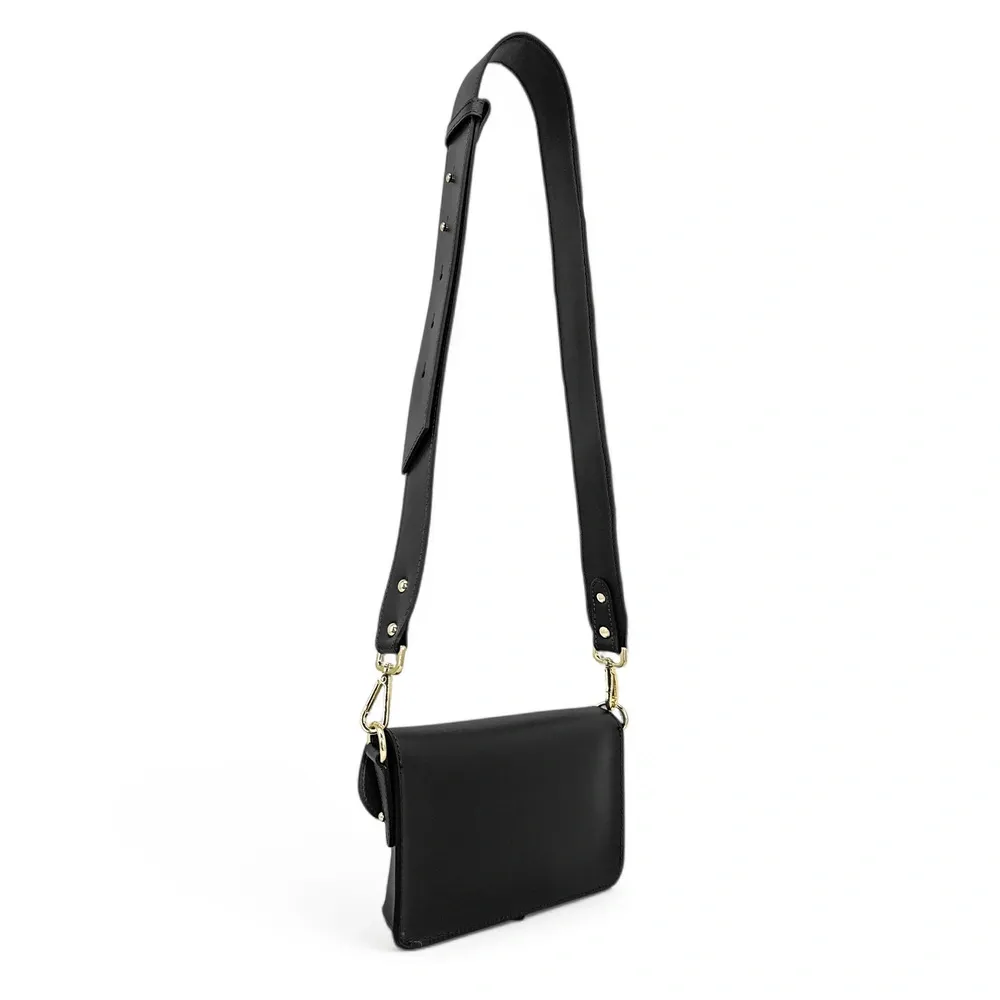 Mini-sac french stick en cuir lisse TOSCA Noir - Image 4
