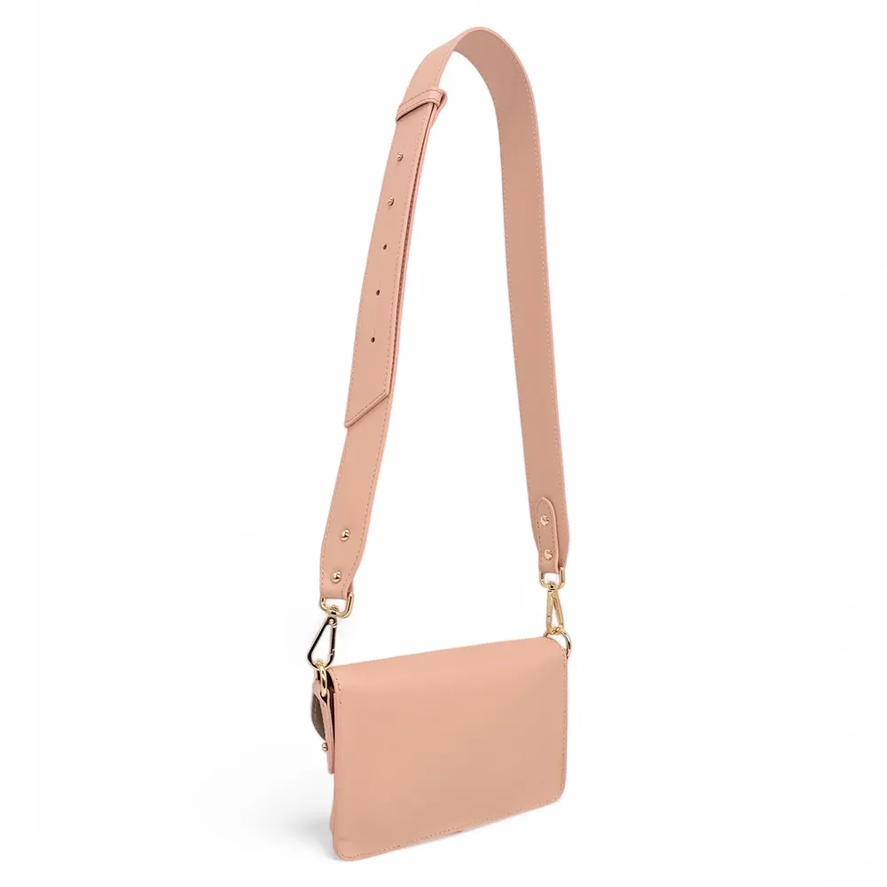 Mini-sac french stick en cuir lisse TOSCA Rose nude - Image 4