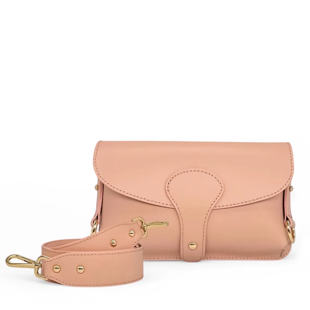 Mini-sac french stick en cuir lisse TOSCA Rose nude - Image 5