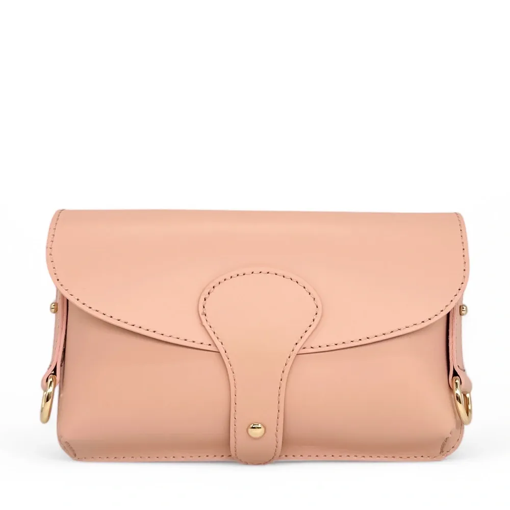Mini-sac french stick en cuir lisse TOSCA Rose nude - Image 6