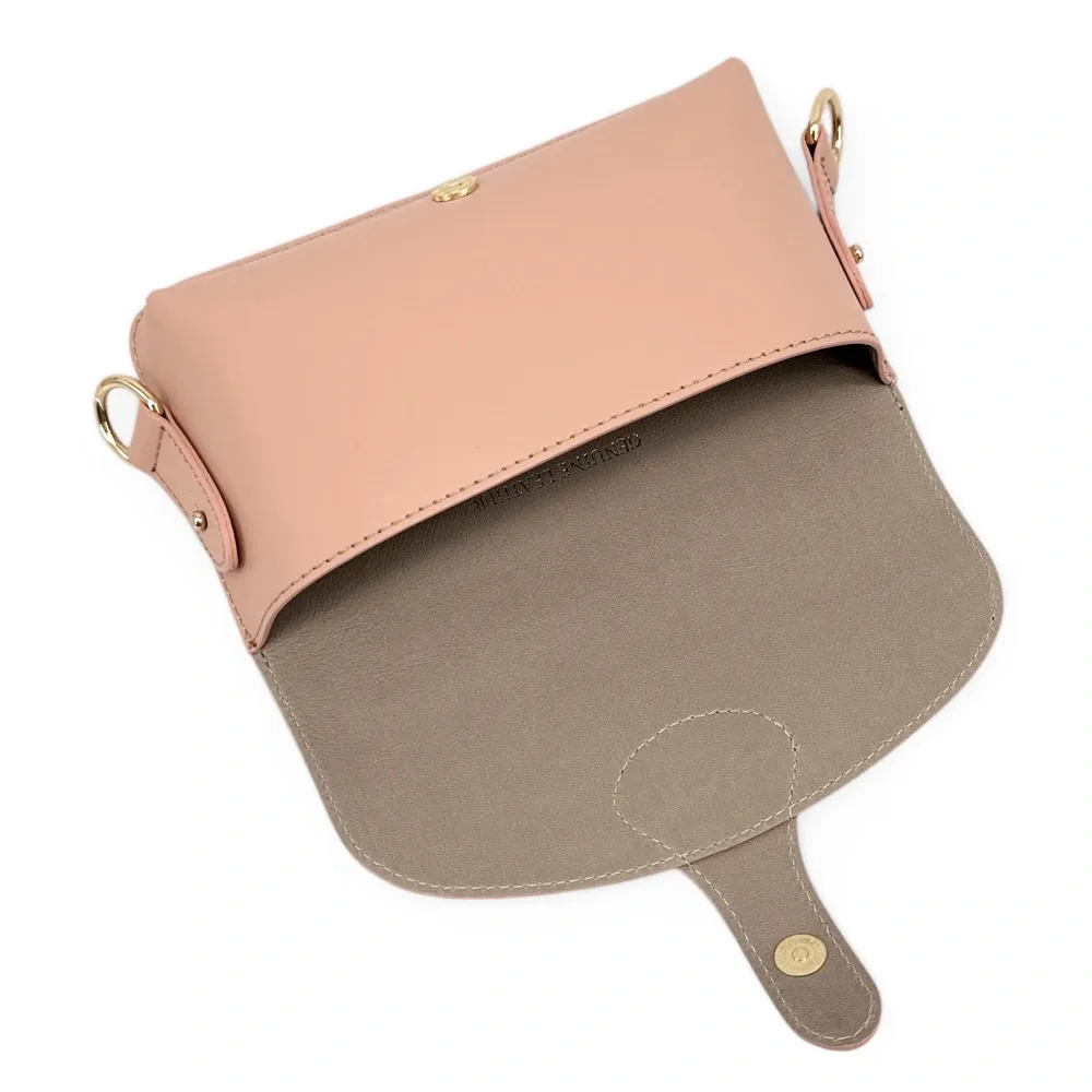 Mini-sac french stick en cuir lisse TOSCA Rose nude - Image 7
