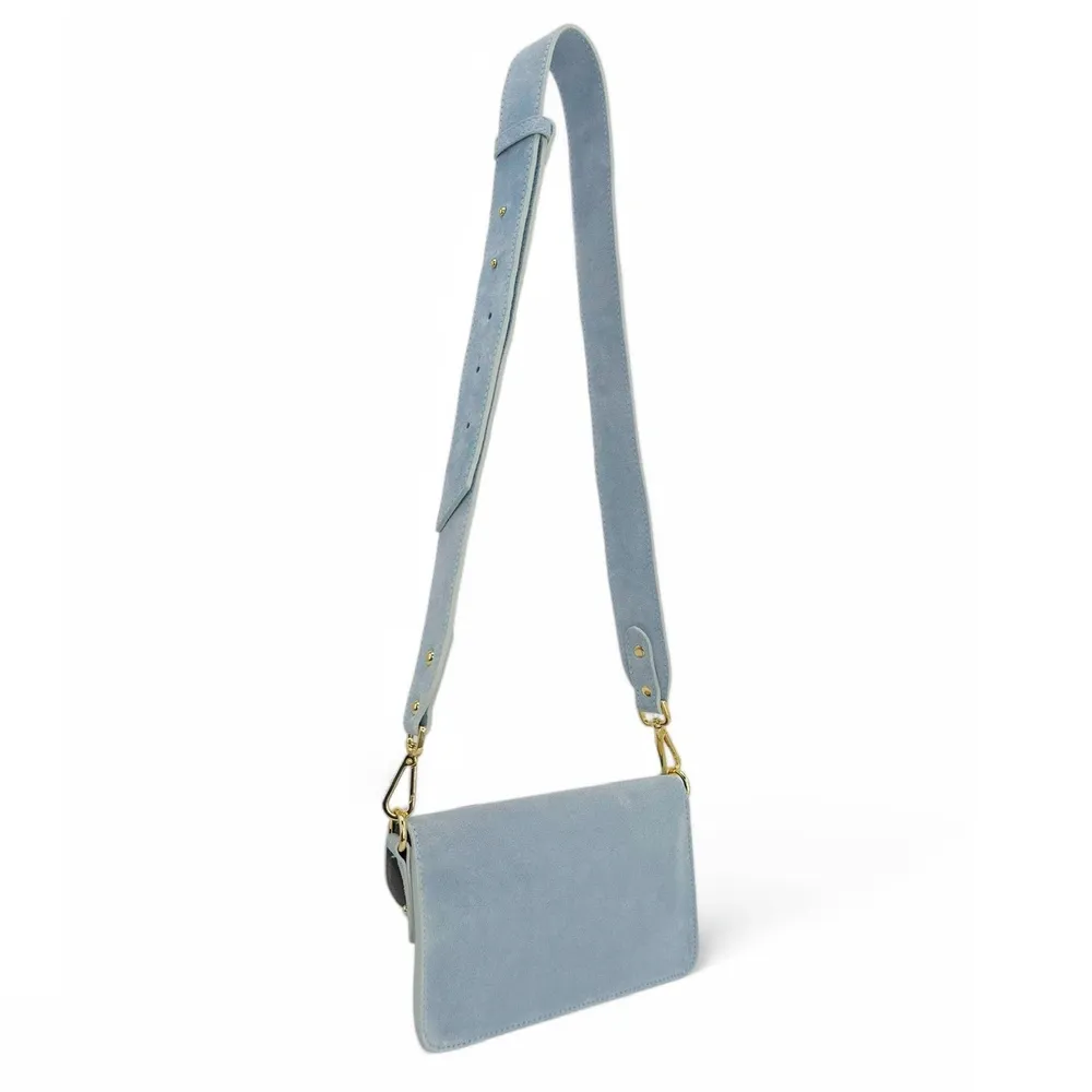 Mini-sac french stick en daim TOSCA SUEDE Bleu pastel - Image 3