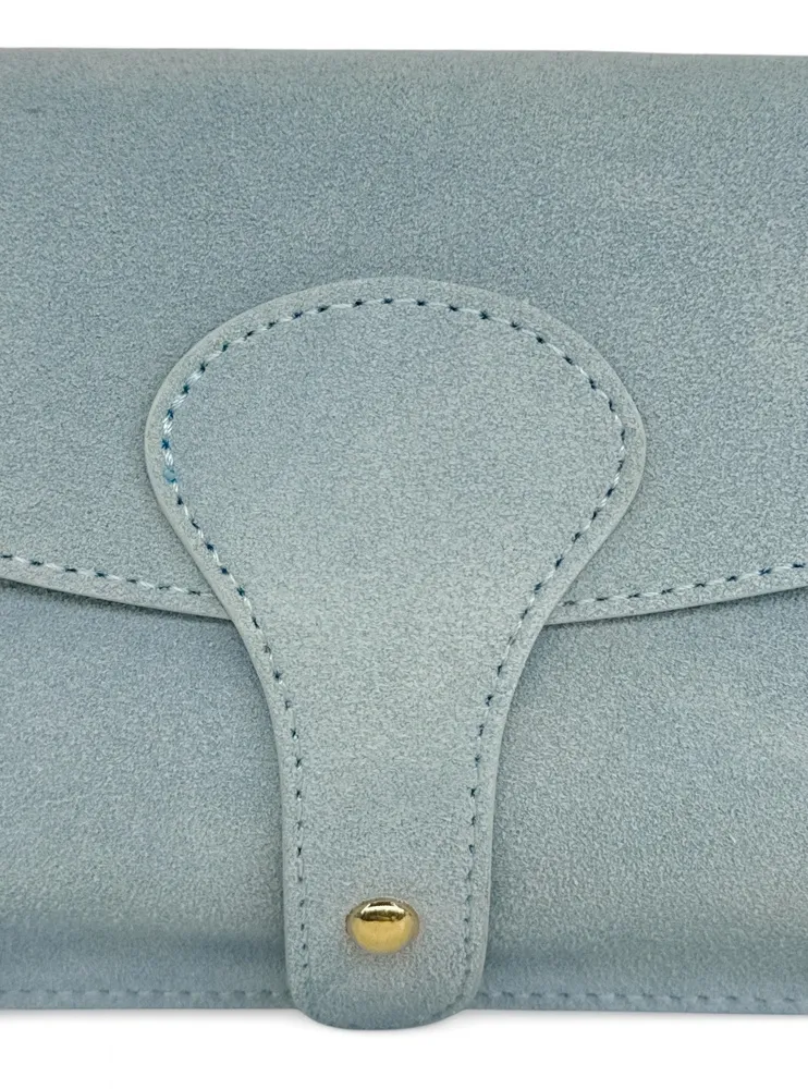 Mini-sac french stick en daim TOSCA SUEDE Bleu pastel - Image 7
