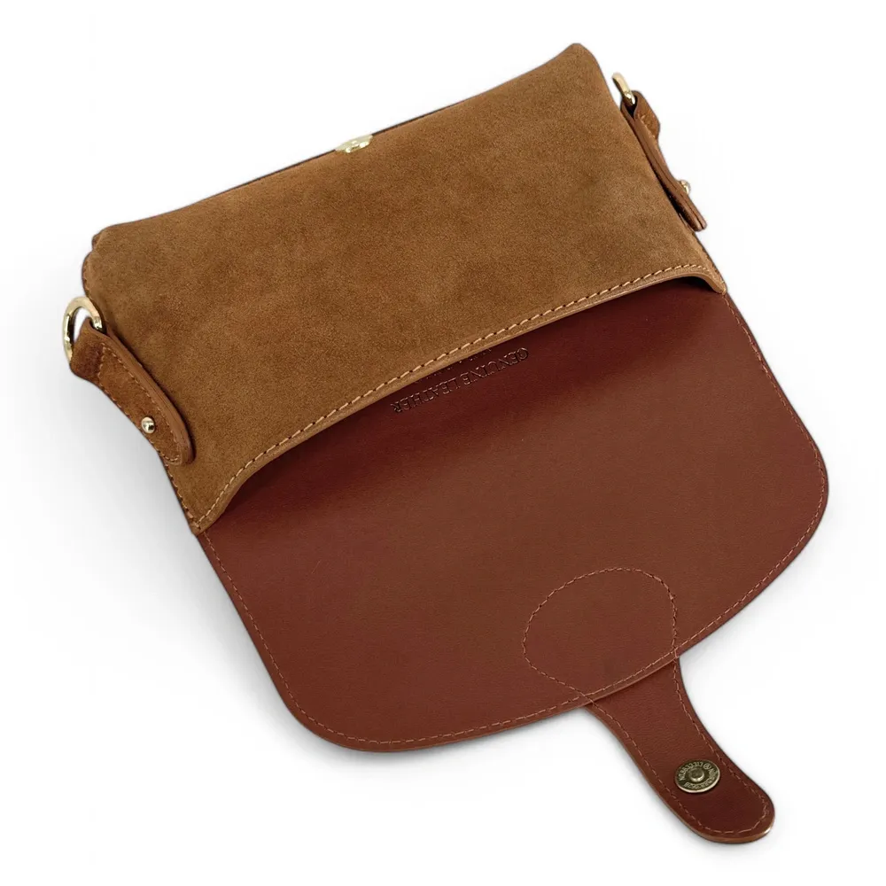 Mini-sac french stick en daim TOSCA SUEDE Cannelle - Image 6