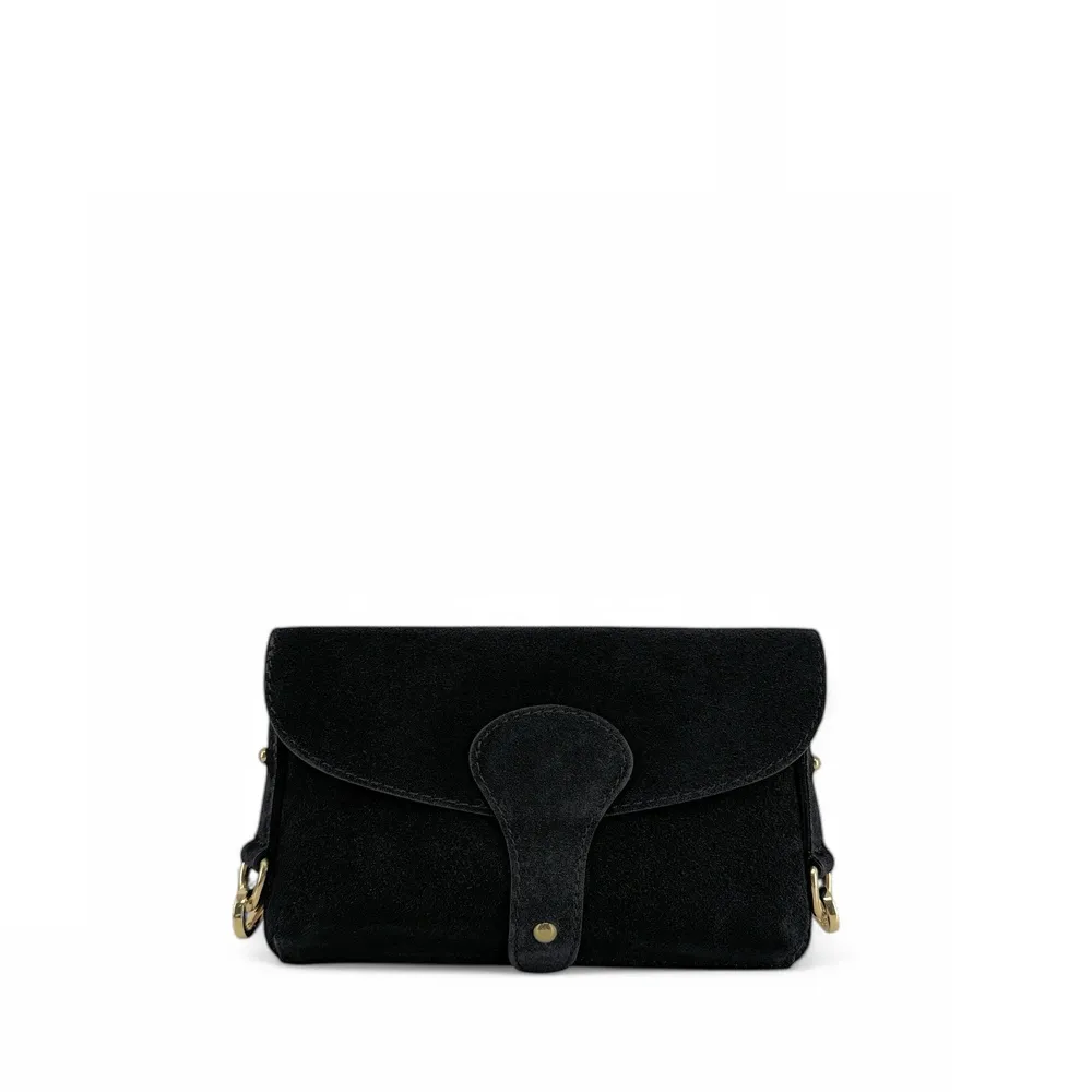 Mini-sac french stick en daim TOSCA SUEDE Noir