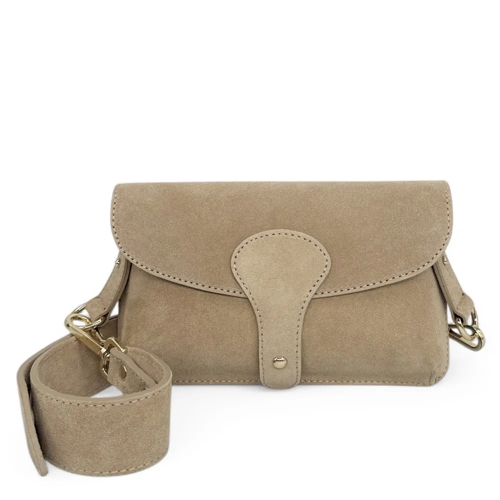 Mini-sac french stick en daim TOSCA SUEDE Taupe clair - Image 4