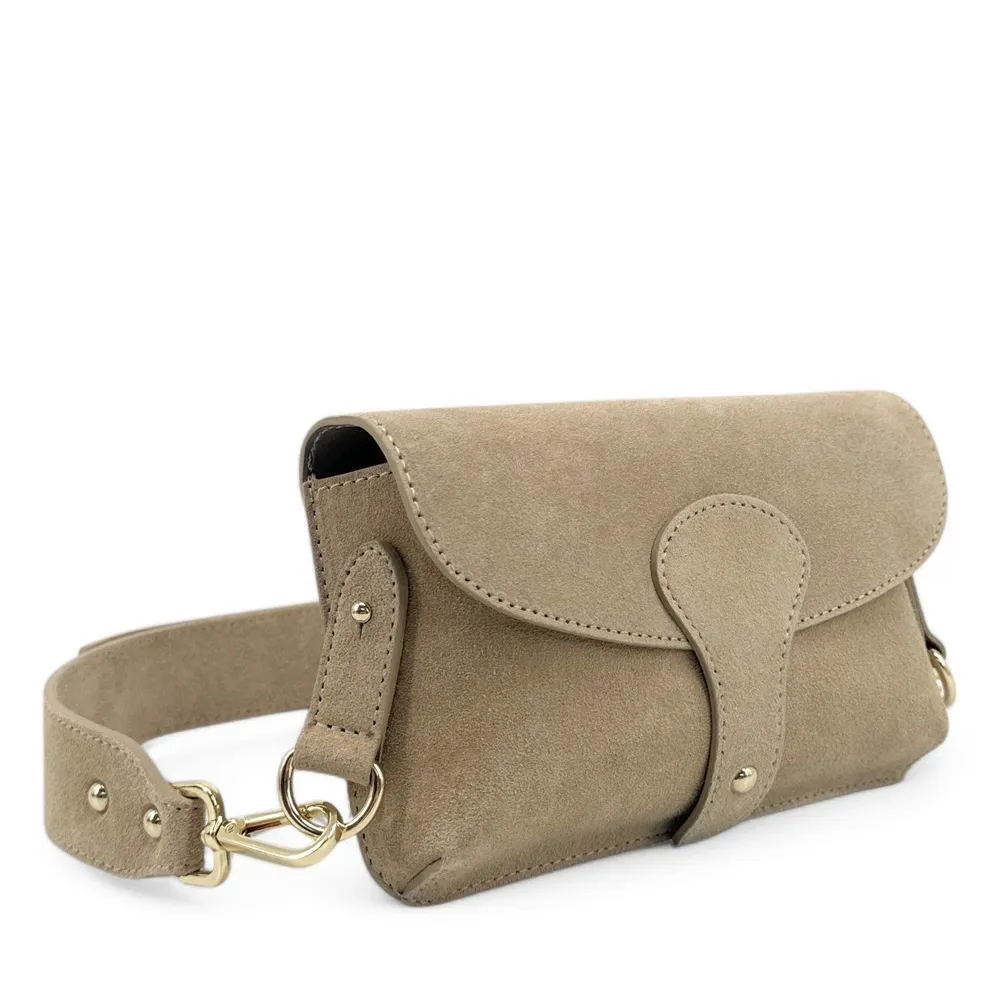 Mini-sac french stick en daim TOSCA SUEDE Taupe clair - Image 5