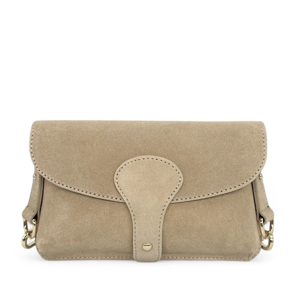 Mini-sac french stick en daim TOSCA SUEDE Taupe clair - Image 6