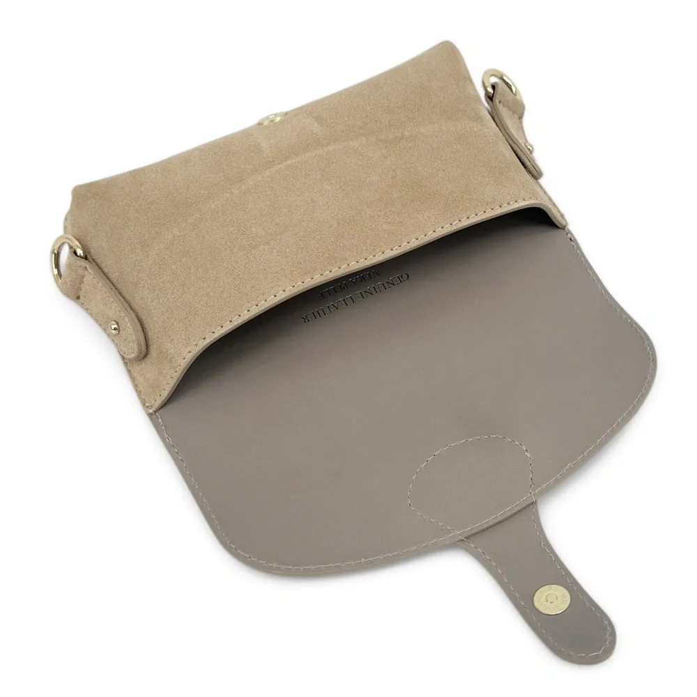 Mini-sac french stick en daim TOSCA SUEDE Taupe clair - Image 9