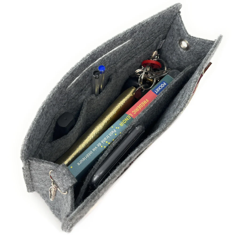 Organiseur en feutrine écologique imprimée ORLEANDER Gris foncé - Image 6
