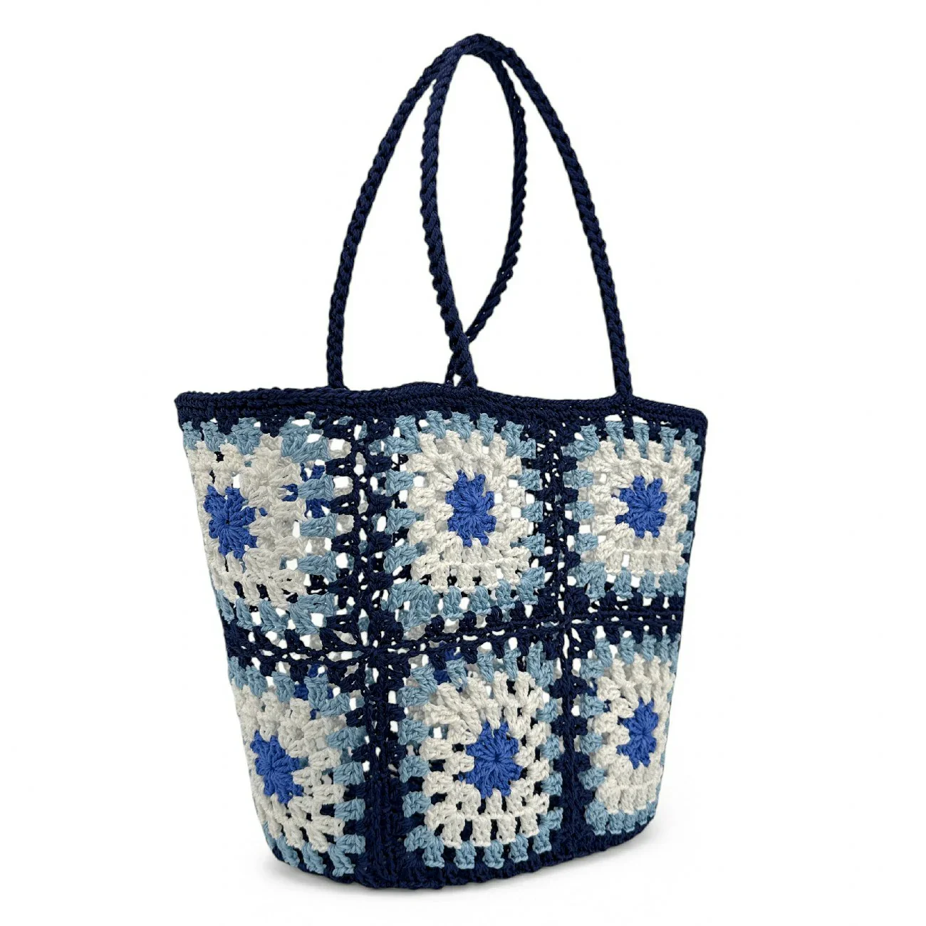 Panier cabas en pur coton GIPSY Bleu denim - Image 4