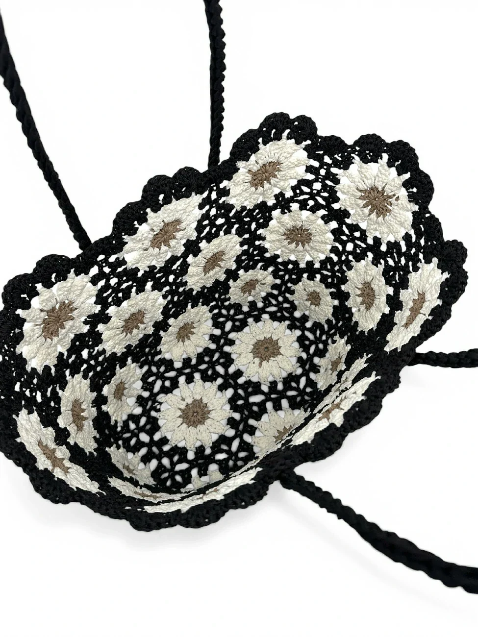 Panier cabas en pur coton GIPSY Noir - Image 2