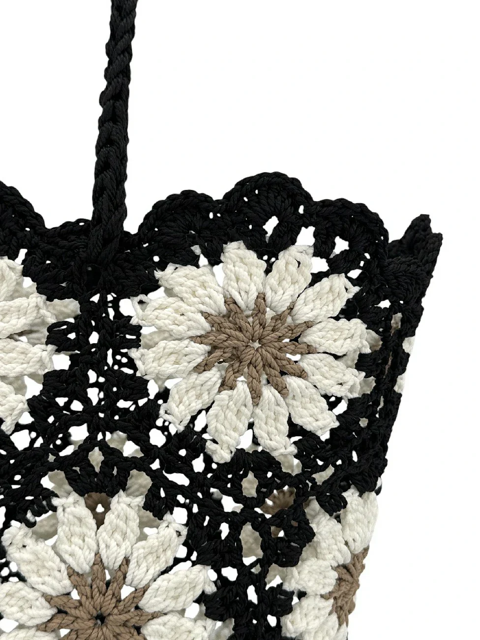 Panier cabas en pur coton GIPSY Noir - Image 3