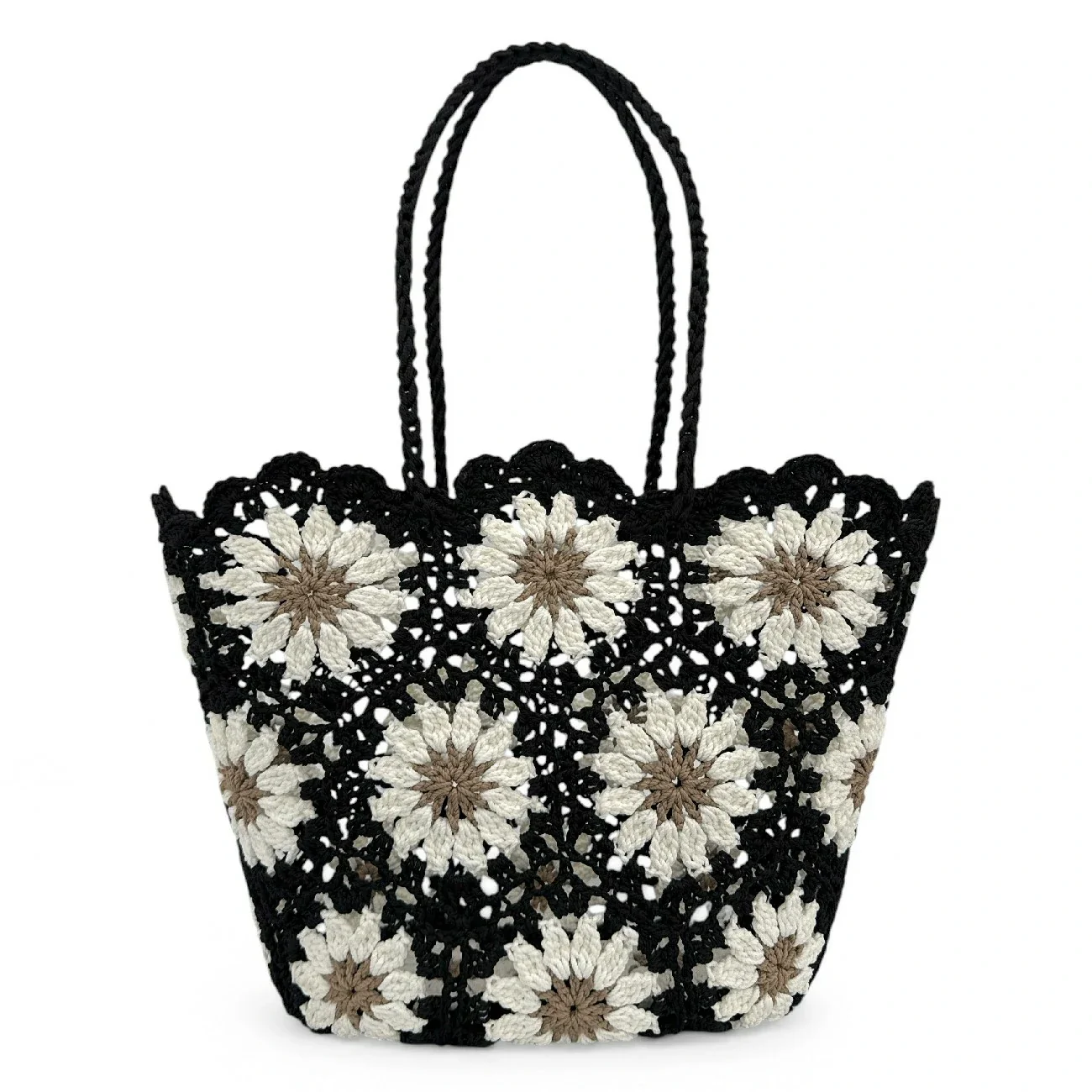 Panier cabas en pur coton GIPSY Noir - Image 5