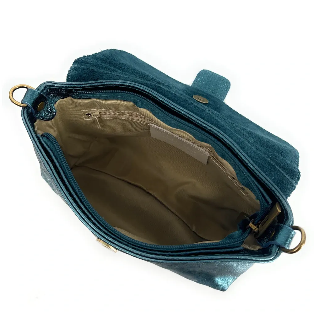 Mini sac en cuir irisé VERONE Bleu canard irisé - Image 9