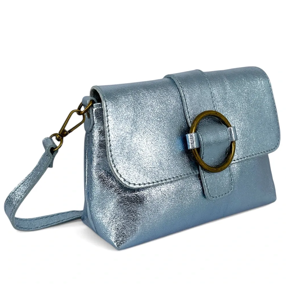 Mini sac en cuir irisé VERONE Bleu pastel irisé - Image 2