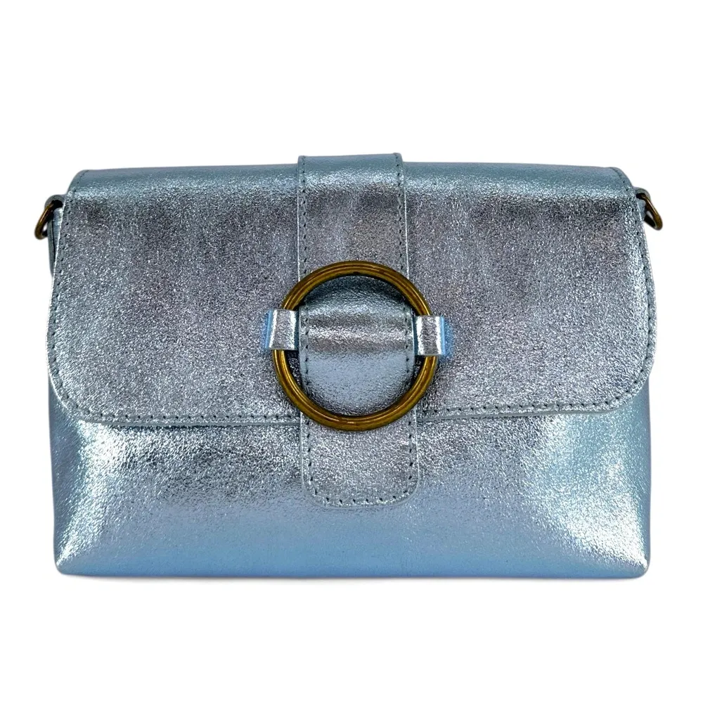 Mini sac en cuir irisé VERONE Bleu pastel irisé - Image 4