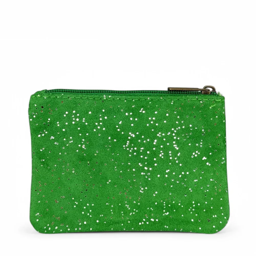 Pochette en daim à paillettes GLITTER PURSE Vert anglais - Image 4