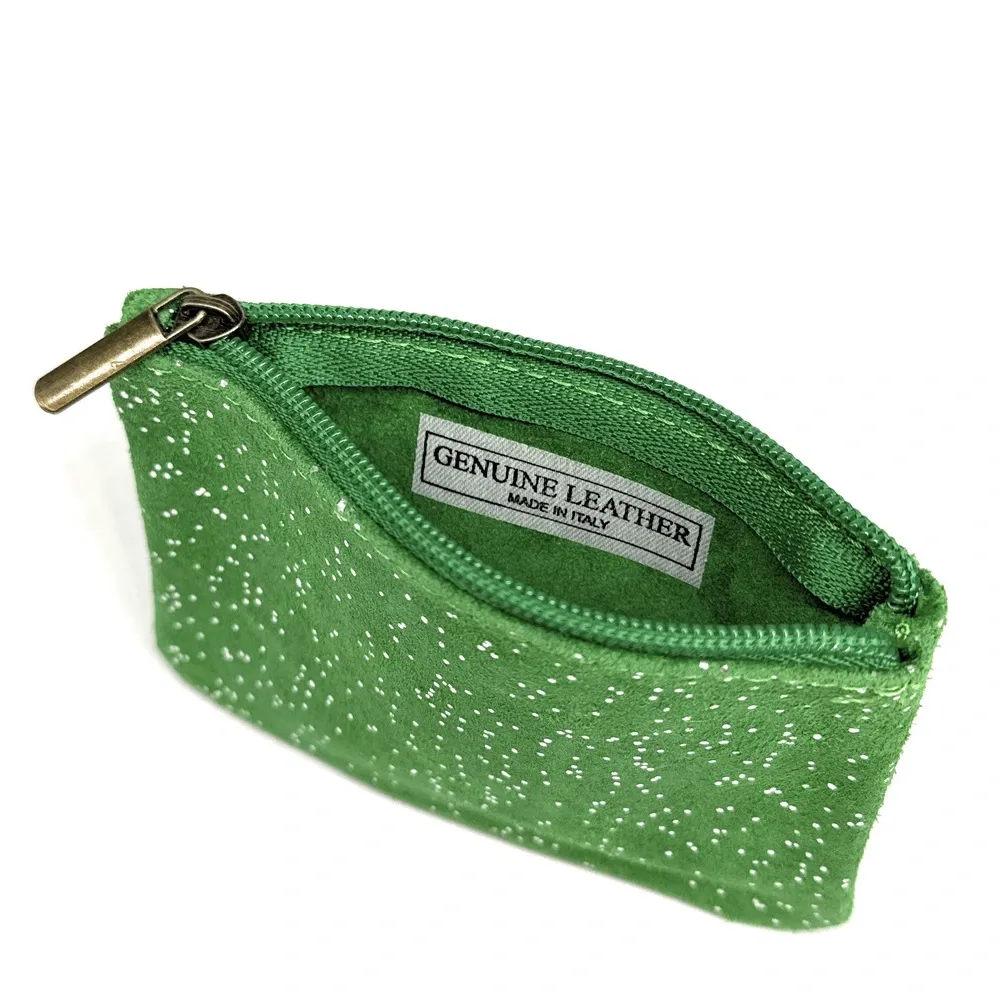 Pochette en daim à paillettes GLITTER PURSE Vert anglais - Image 5