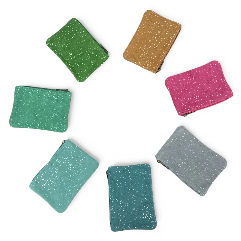 Pochette en daim à paillettes GLITTER PURSE Vert anglais - Image 6