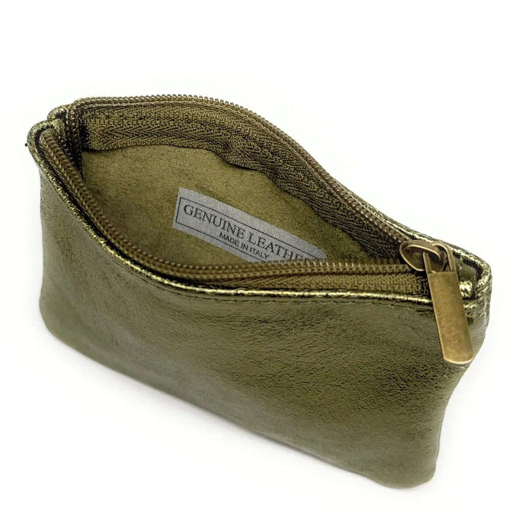 Pochette en cuir irisé GLOW PURSE Vert Kaki irisé - Image 5
