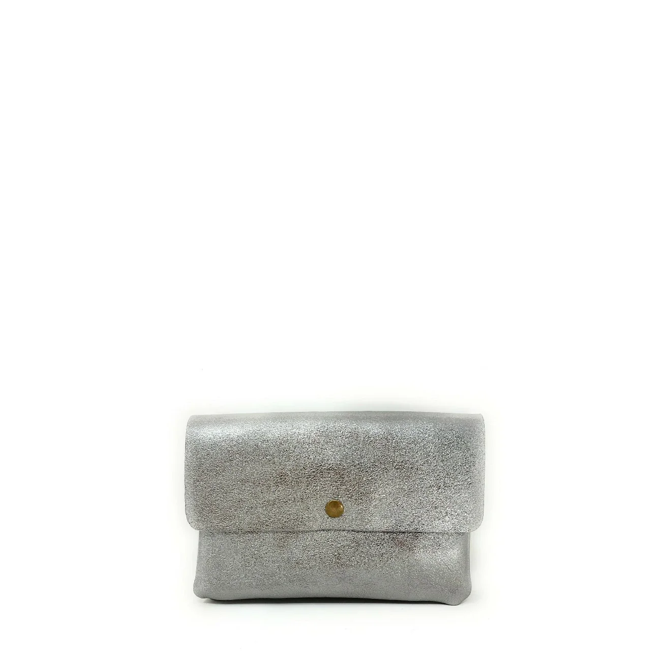 Sac pochette en cuir irisé MAELIA Argent clair